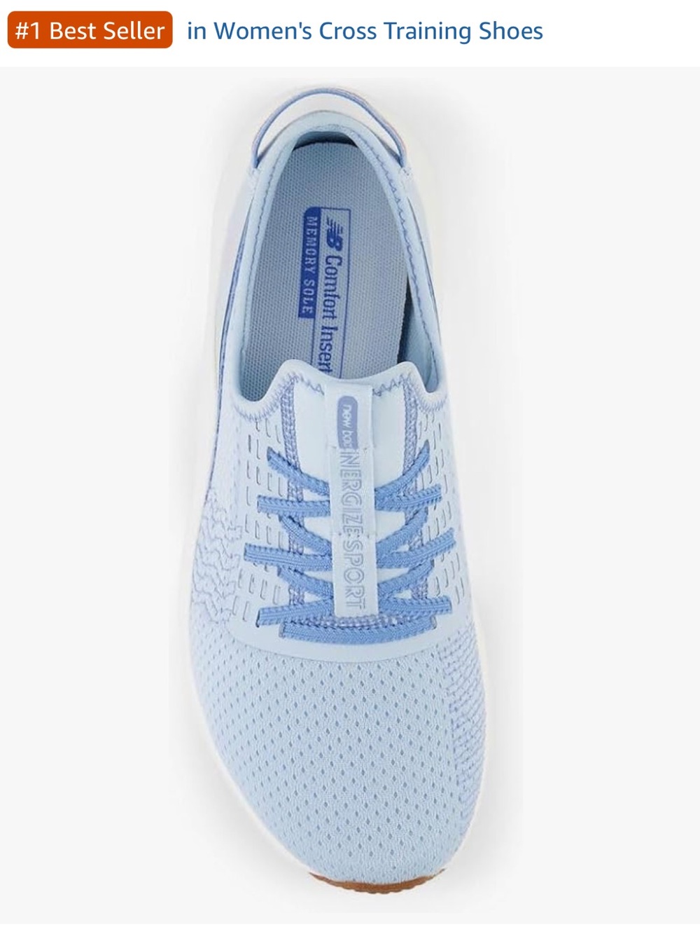 New Balance Light Blue and White Slip-On Sneakers - Picture 2 of 5